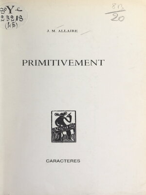 cover image of Primitivement